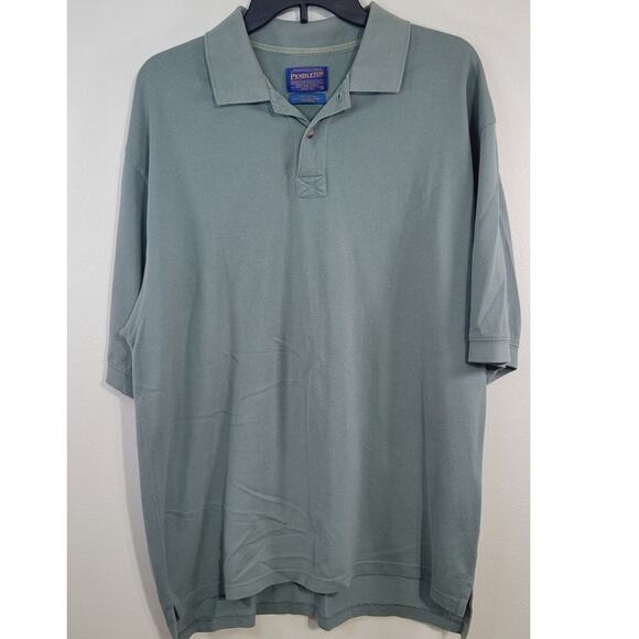 Pendleton Polo Mens Large Vintage Knit Short Sleeves 100% Cotton Casual Office - Picture 1 of 8